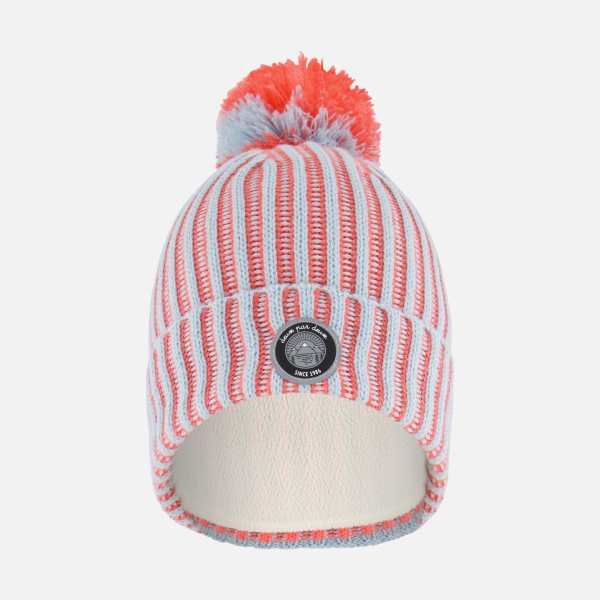Knit Hat Air Blue And Coral