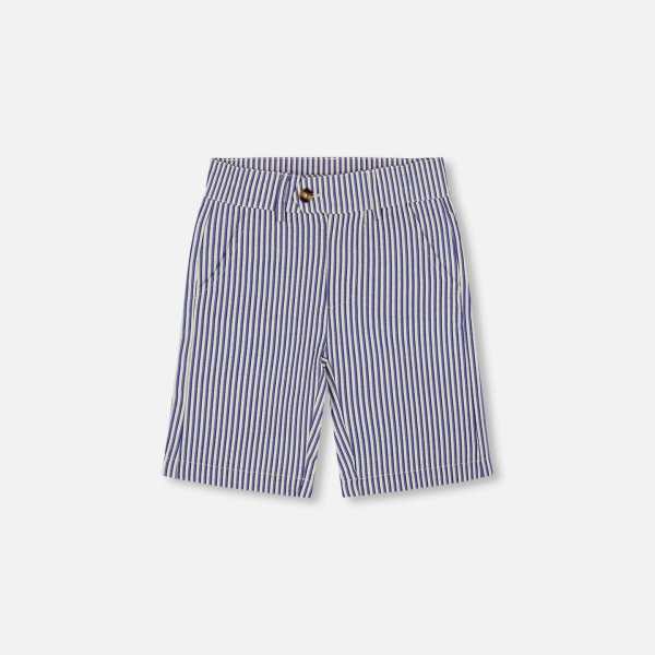 Slant Pocket Bermuda Shorts Royal Blue Striped