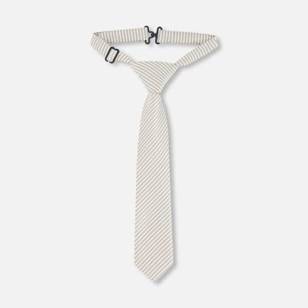 Neck Tie Light Taupe Striped