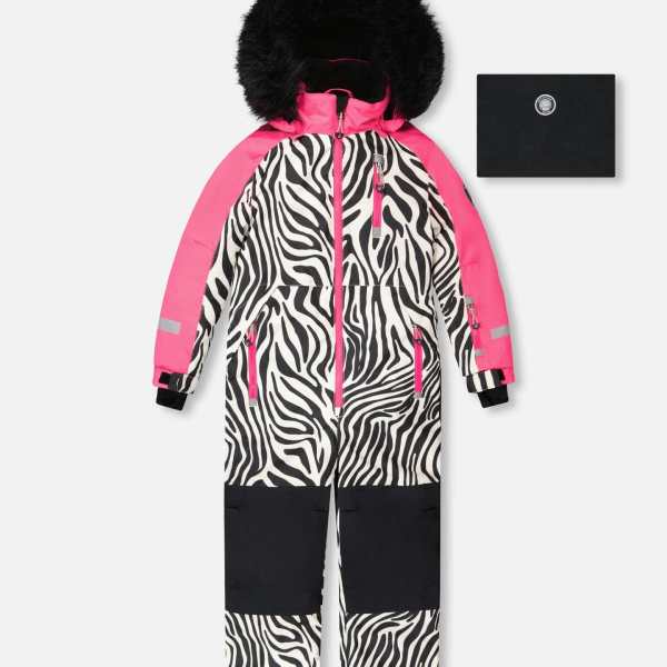 One-Piece Play Snowsuit Zebra Print
