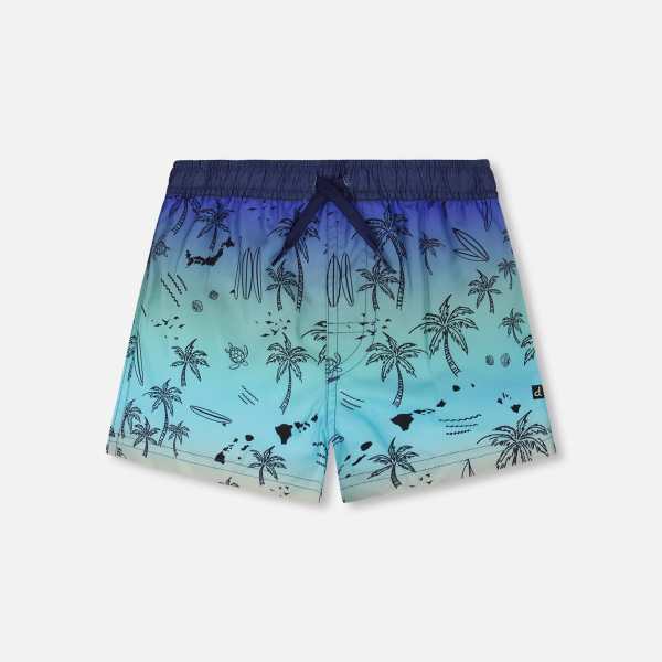 Boardshorts Blue Beach Print