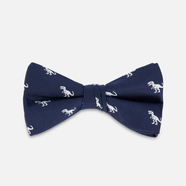 Bow Tie Blue Dino Print