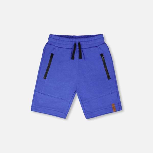 French Terry Shorts With Cross Seams Royal Blue