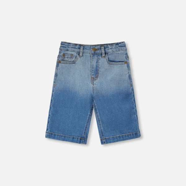 Stretch Jean Bermuda Grey To Blue Gradient