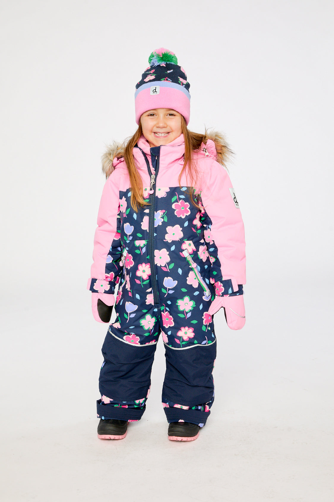 Kids One Piece Discover Snowsuit Blue Floral Print