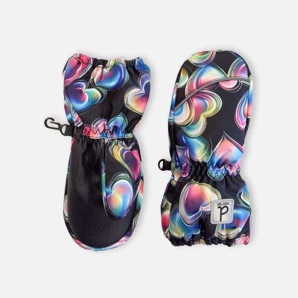 Play Baby Winter Mittens Black Heart Print