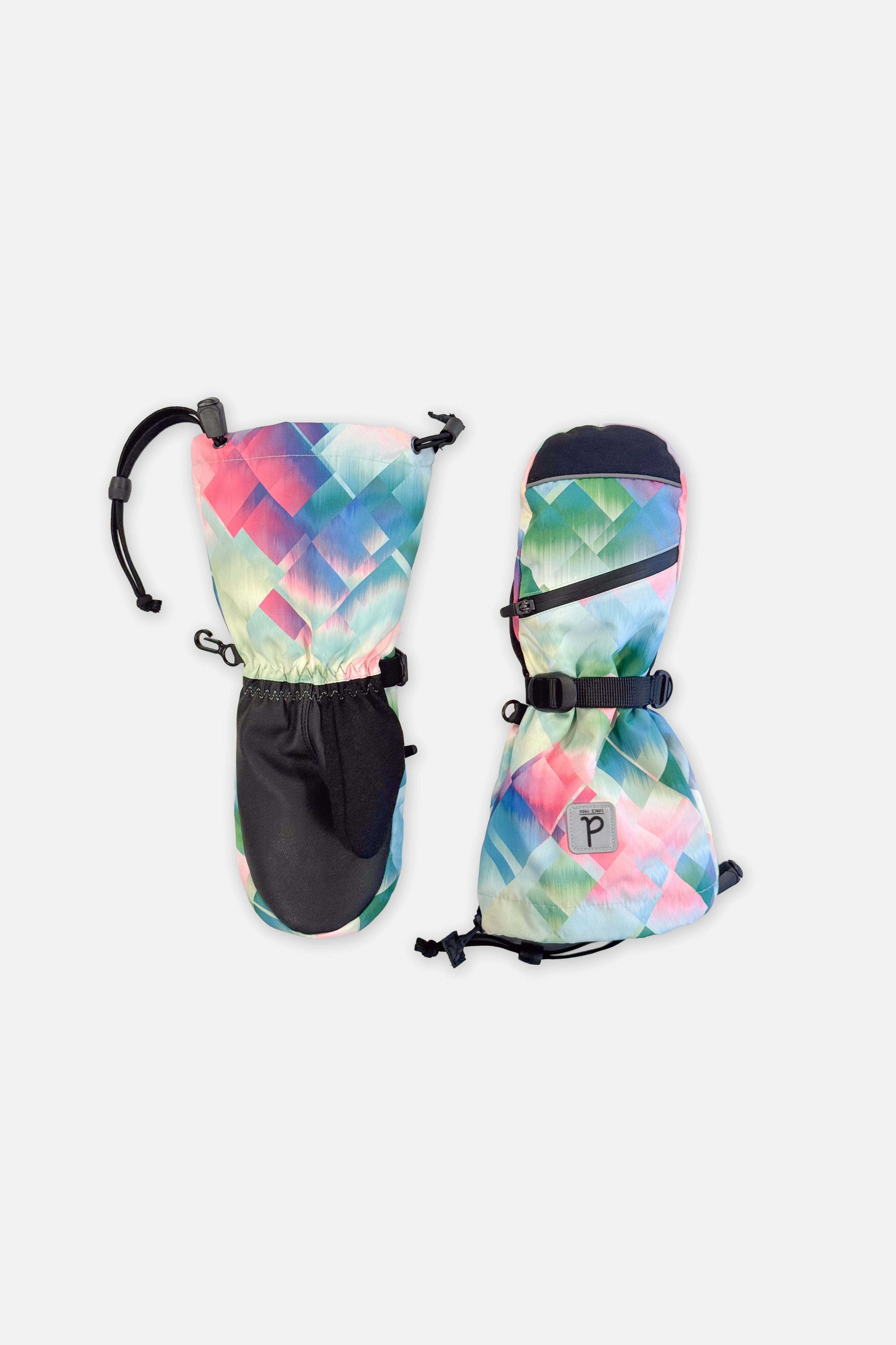Teknik Winter Mittens Multicolored With Diamond Pattern