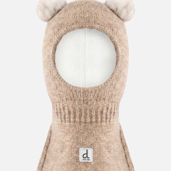 Baby Knit Bear Balaclava Light Taupe