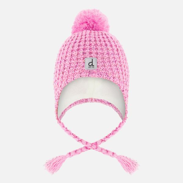 Baby Winter Peruvian Knit Hat With Pompom Pink