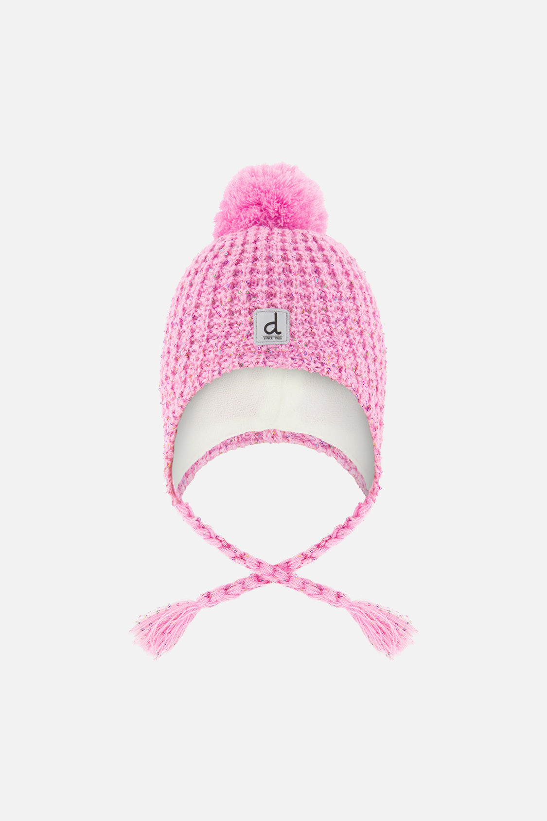 Baby Winter Peruvian Knit Hat With Pompom Pink