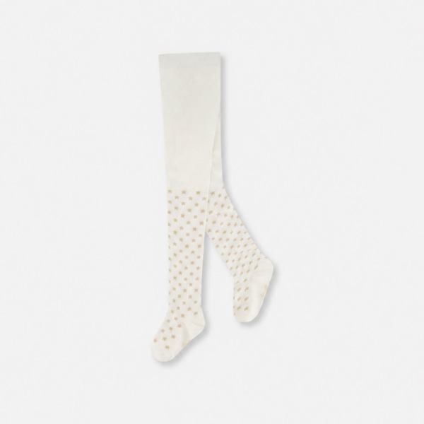 Baby Knit Heart Tights Off-White