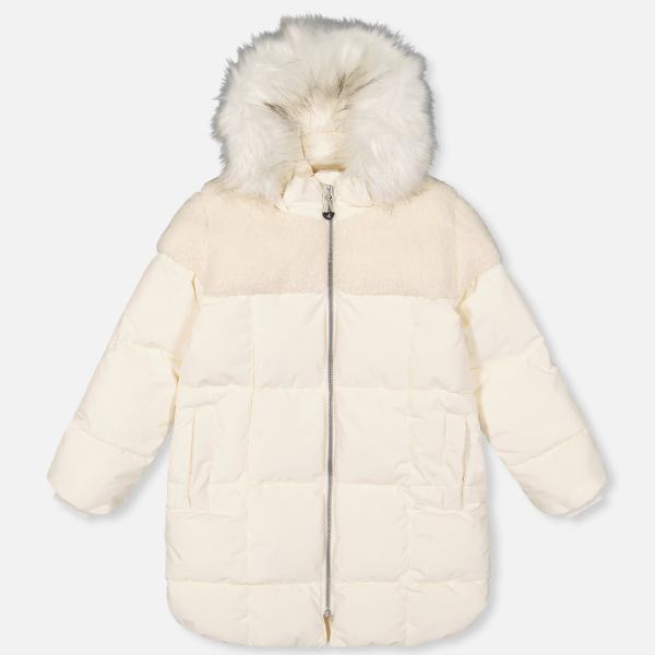 Long Winter Puffer Coat Off-White