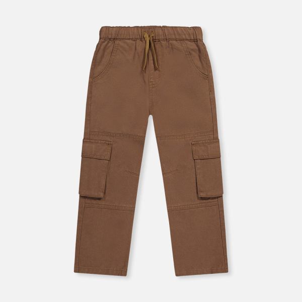 Twill Pants With Cargo Pockets Neutral Brown