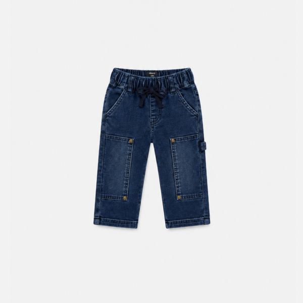 Baby French Terry Denim Pants Navy Blue