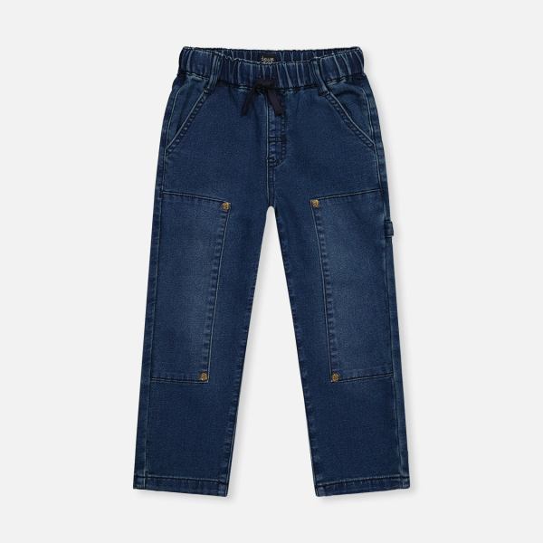 French Terry Denim Pants Navy Blue
