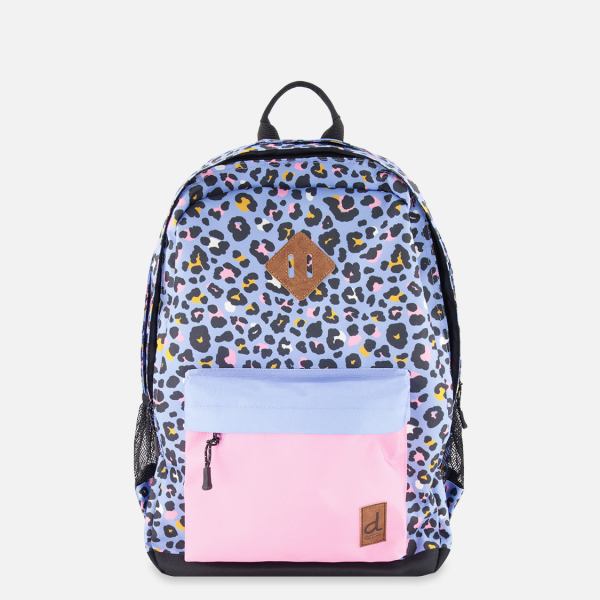 Kids Backpack Blue Leopard Print