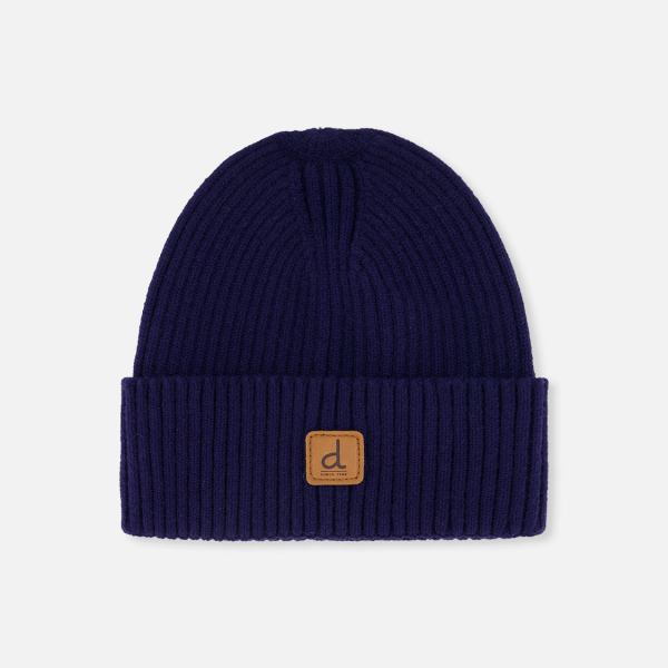 Ribbed Knit Hat Navy Blue