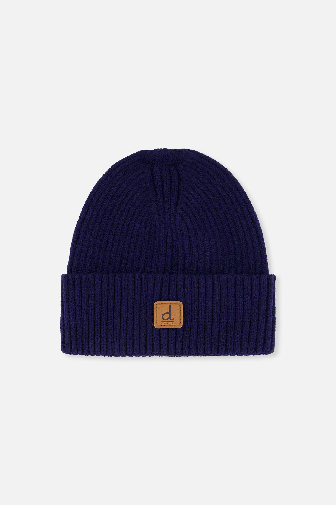 Ribbed Knit Hat Navy Blue