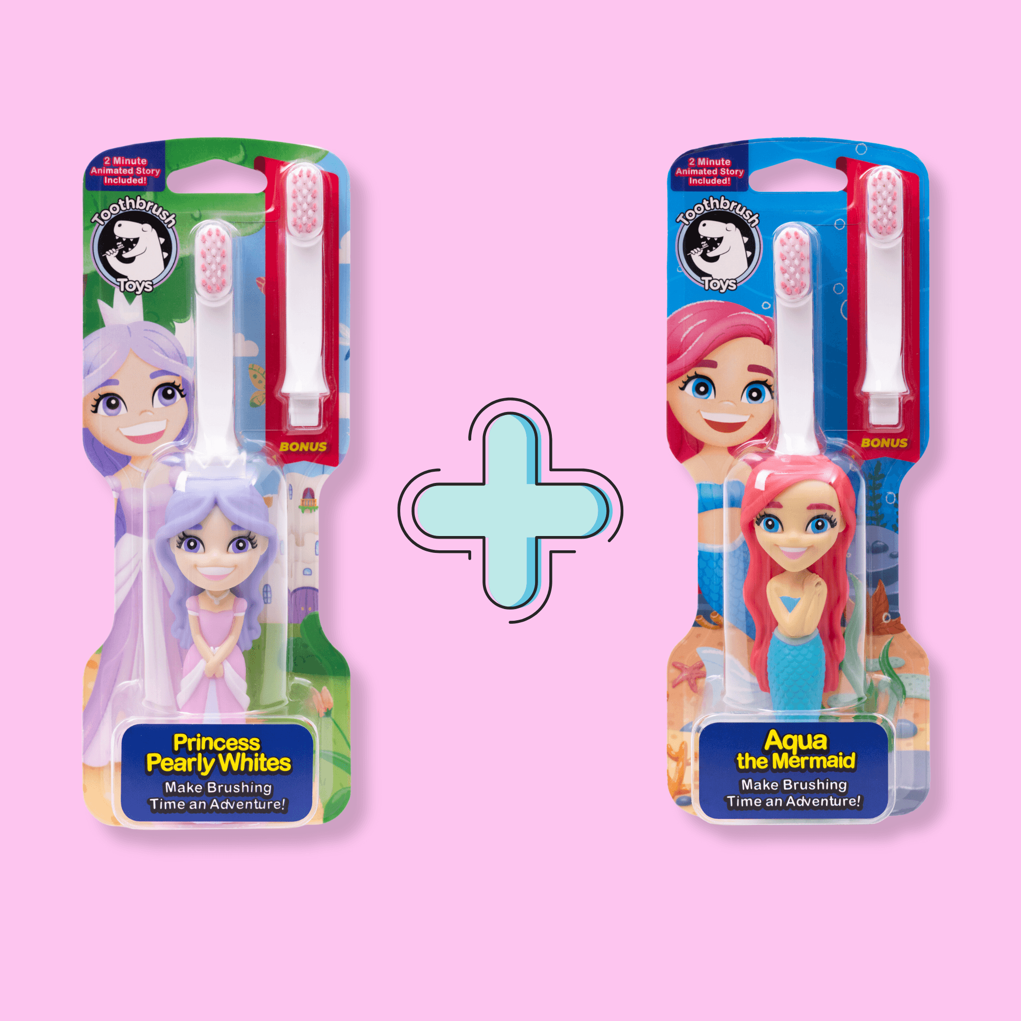 Toothbrush Toys Mermaid and Princess Toothbrush Set for Kids
