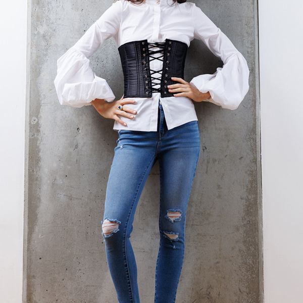 High Rise Destructed Skinny Jeans