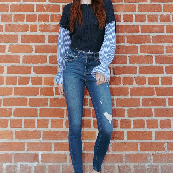 Wash Destructed Skinny Jeans