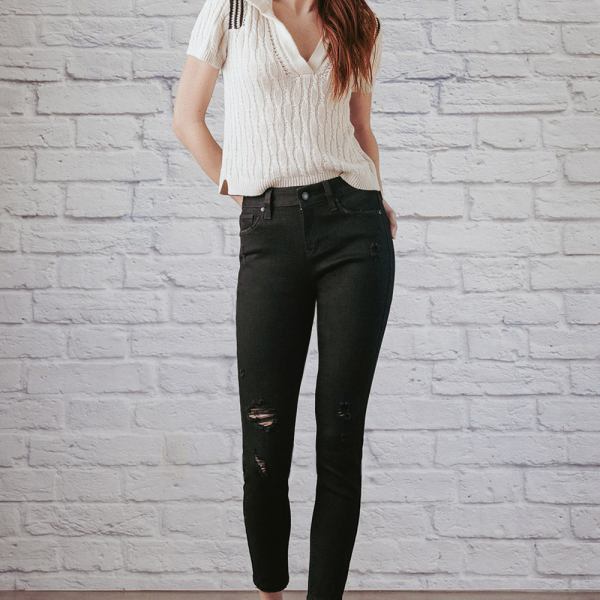 Destructed Ankle Skinny Jeans