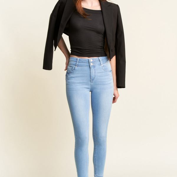 Double Waist High Rise Ankle Skinny Jeans