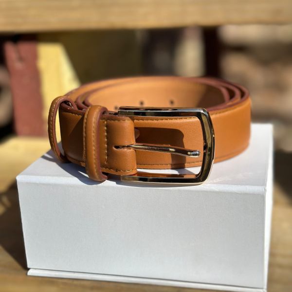Handmade Brown Leather Belt (Wide)