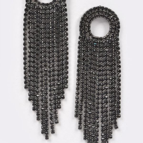 BROADWAY Rhinestone Fringe Drop Earrings: NYFW BYMANYC ® New York