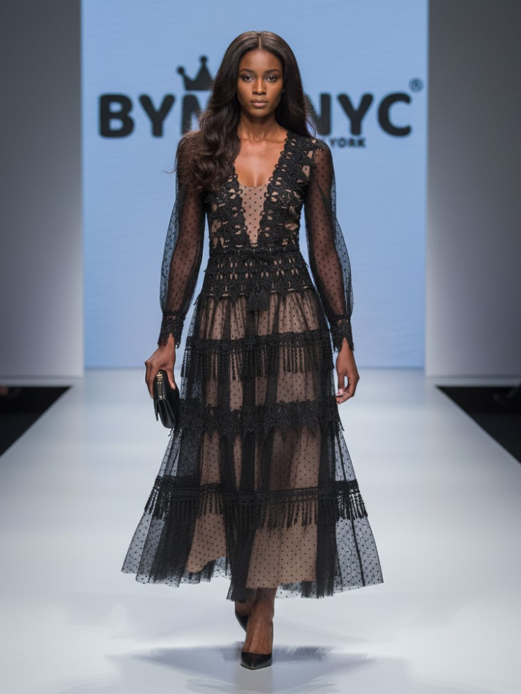 Black Midi Party Dress GRAMERCY: Prรชt-ร -Porter Line BYMANYC ยฎ New York