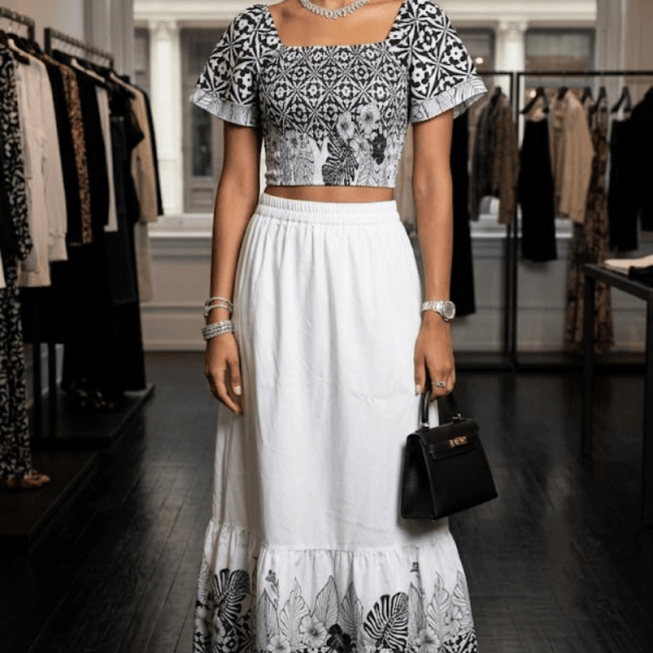 Black and White Geometric Print Two-Piece Set HUDSON New Collection FASHION BYMANYC ® New York