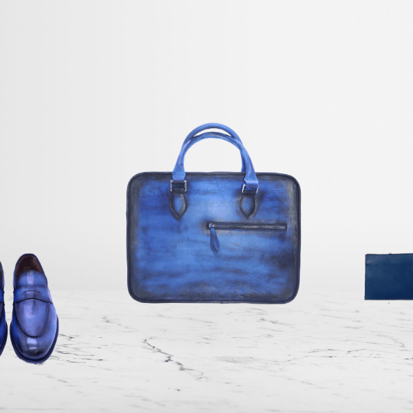 Men's Blue Leather Gift Set
