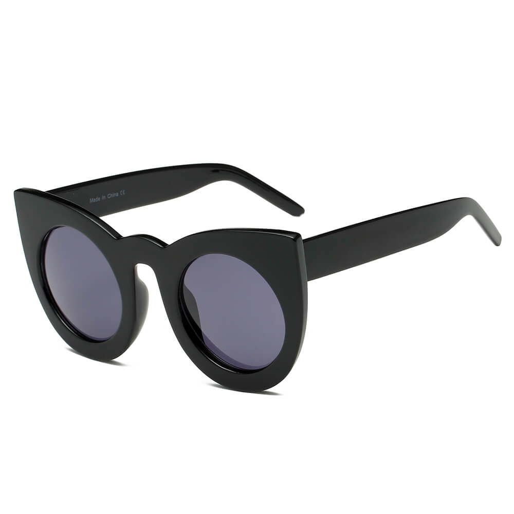 Hinton - Women Round Cat Eye Oversize Sunglasses