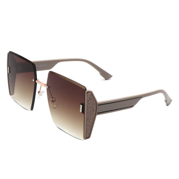 Lyris - Square Rimless Oversize Chic Women's Fashion Sunglasses