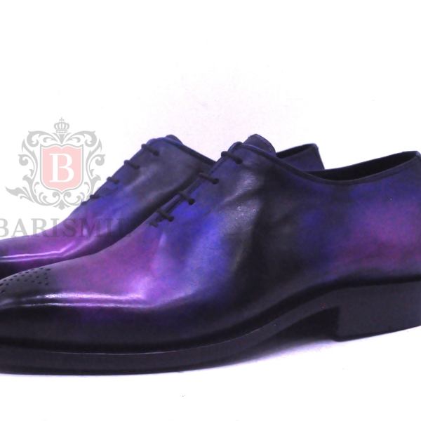 William - Purple Whole-cut Patina Shoes