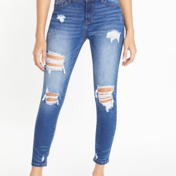Destructed Ankle Skinny Jeans