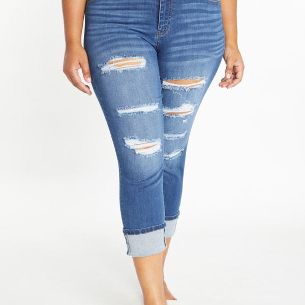 High Rise Wide Cuff Ankle Grazer
