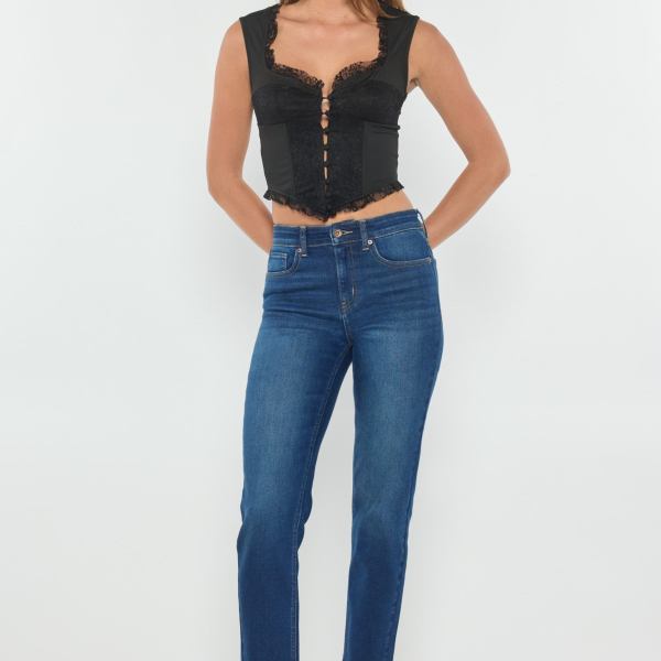 High Rise Straight Jeans
