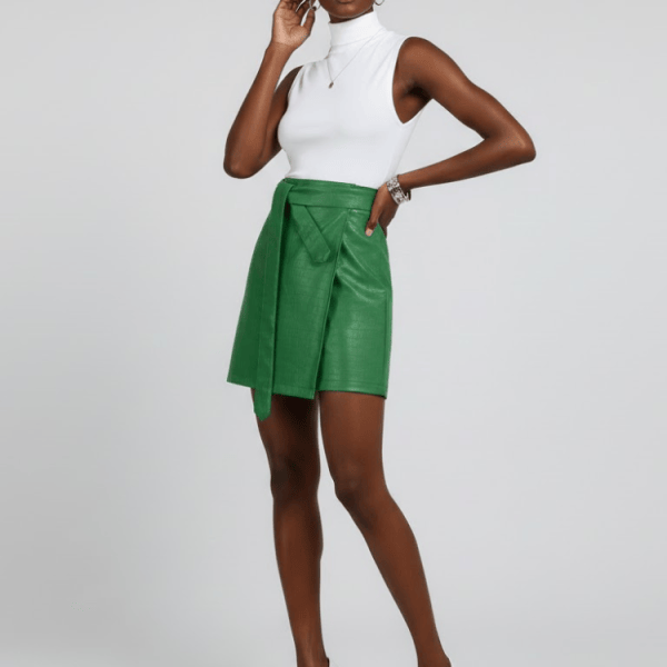 Emerald Green Vegan Leather Mini Skirt LAFAYETTE: New Colección COUTURE in NOLITA - BYMANYC ® New York