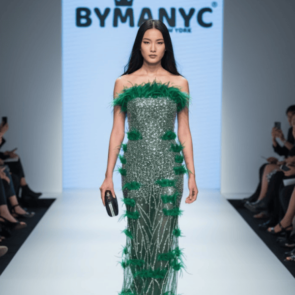 Emerald Sequin and Feather Gala Dress THE BRONX ZOO: Prêt-à-Porter Line BYMANYC ® New York