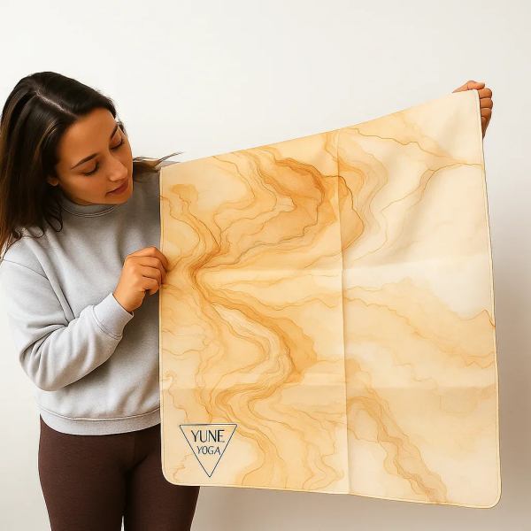 Calacatta Foldable Travel Yoga Mat – 2mm Lightweight, Non-Slip, Eco-Friendly Mat for On-the-Go Practice | Yune Yoga