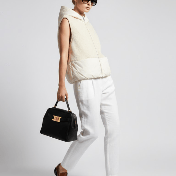 Faux-Shearling and Nylon Mixed Vest with Hood • BYMANYC ® New York