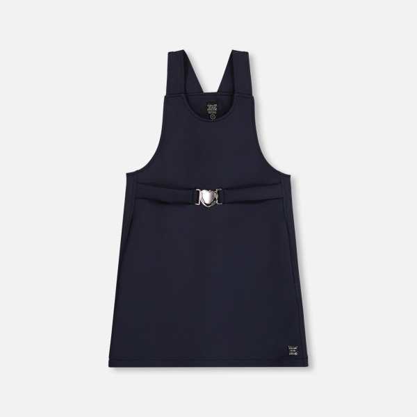 Milano Jumper Dress Navy Blue With Buckle Detail