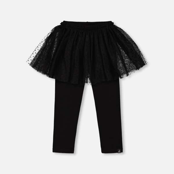 Leggings With Tulle Skirt Black