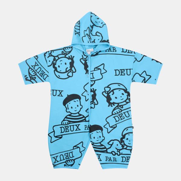 40Th Anniversary Printed Jersey One-Piece Sky Blue