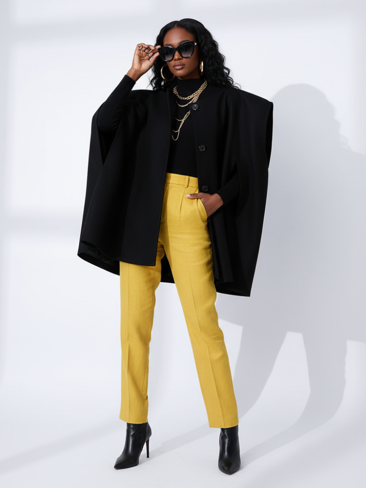 Irregular Woolen Hooded Cape, The Library | Women - BYMANYC ยฎ New York