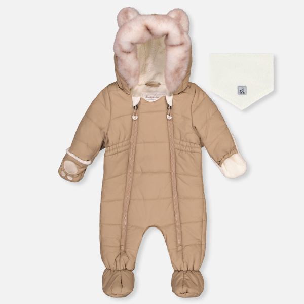 Baby One Piece Snowsuit For Car Seats Taupe