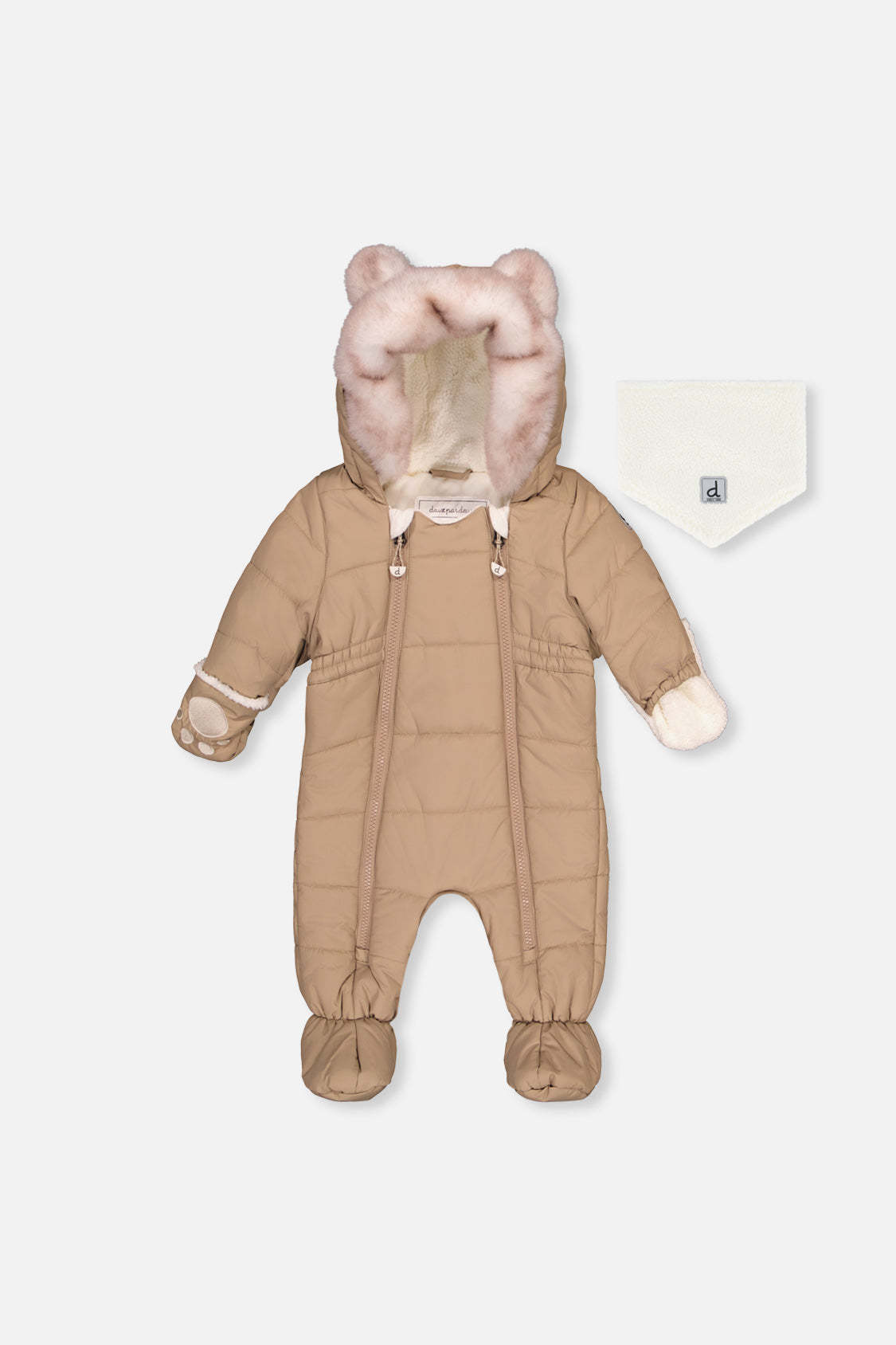 Baby One Piece Snowsuit For Car Seats Taupe