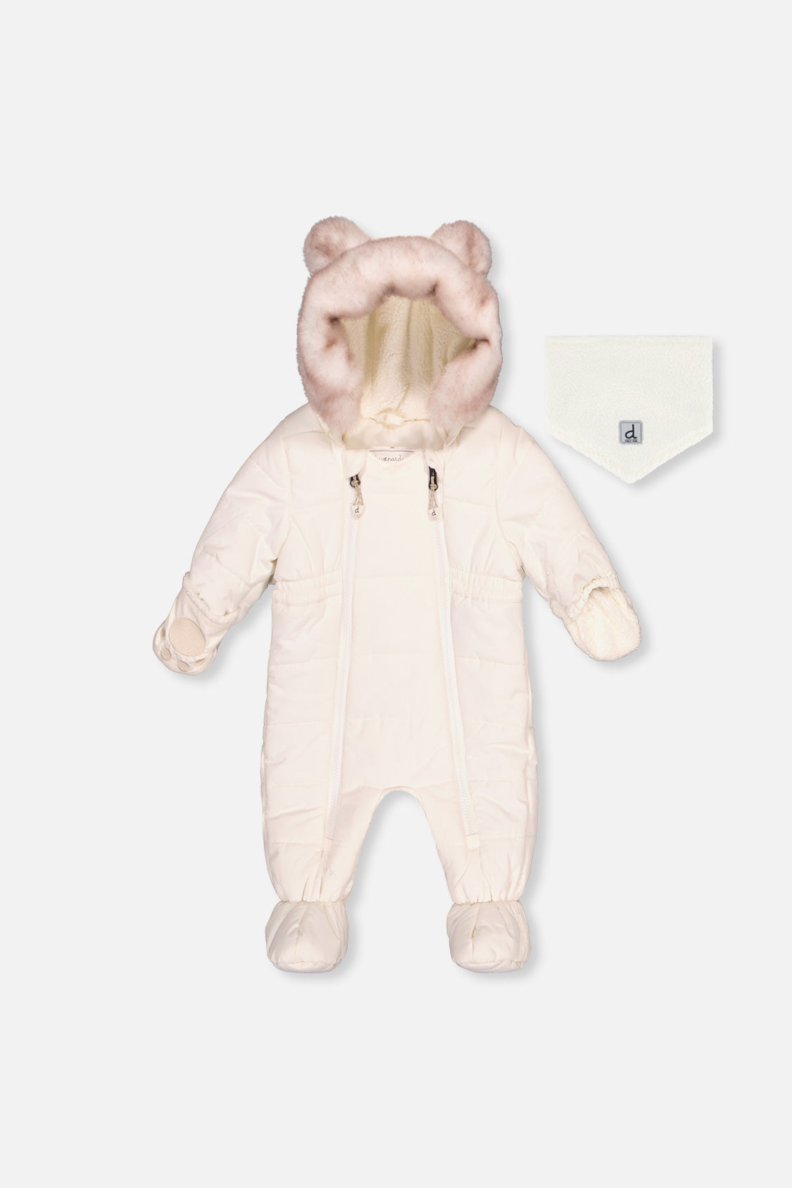 Baby One Piece Snowsuit For Car Seats Off White