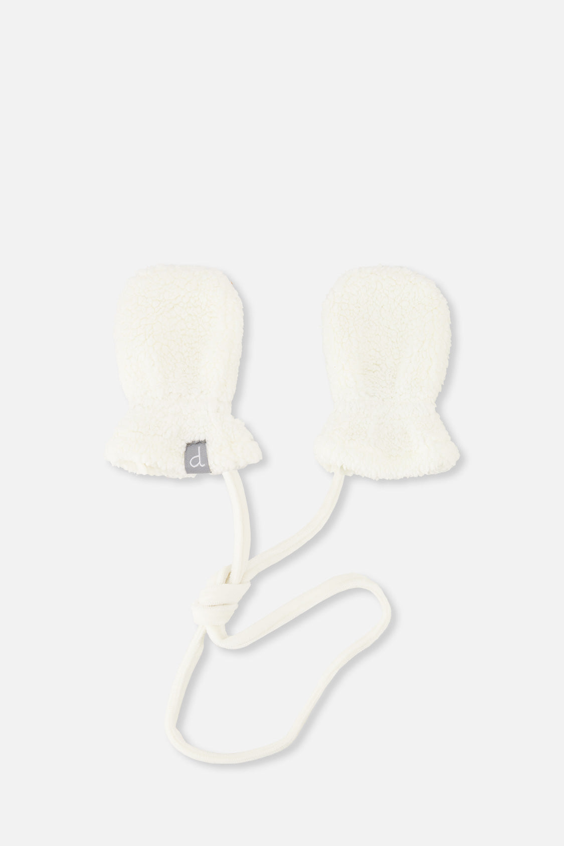 Infant Sherpa Mittens With String Off-White